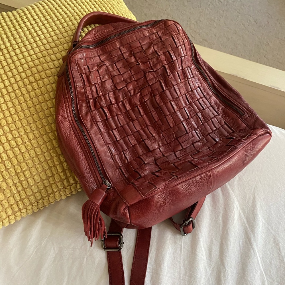Burgundy Leather Backpack ❤️